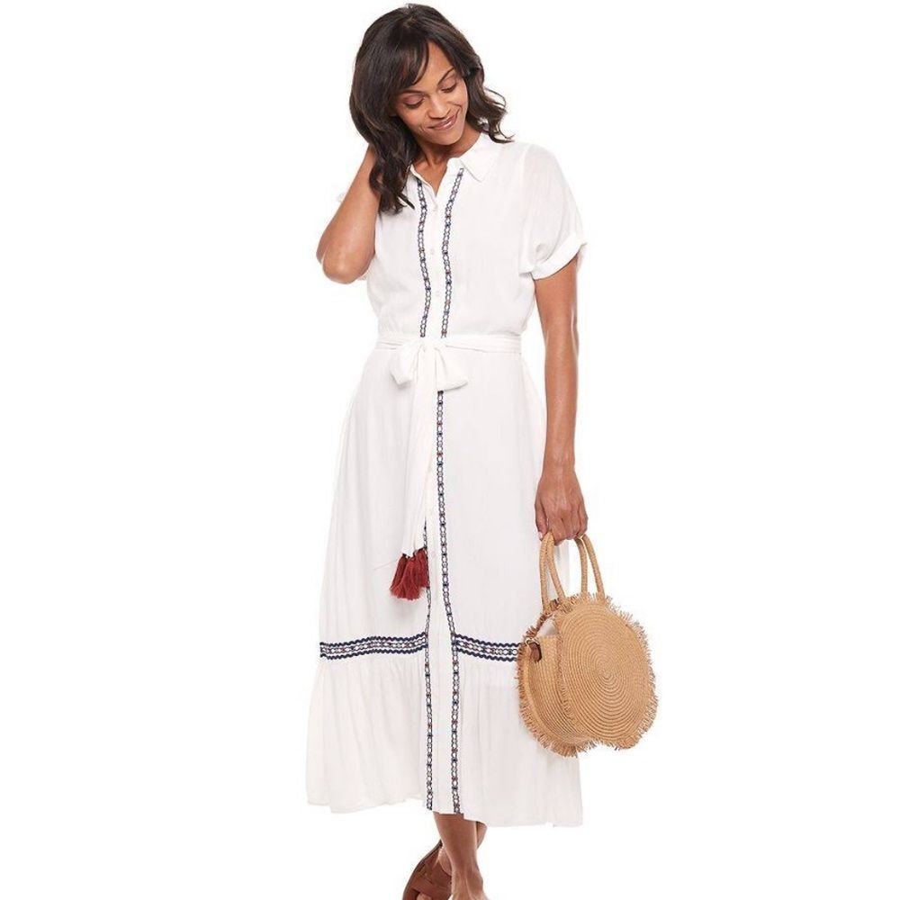 Sonoma embroidered maxi dress nwt